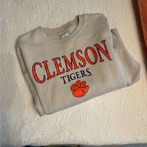 Champion Cream Sweatshirt with Orange and Purple Print